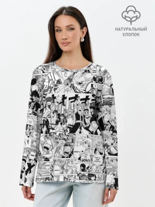 Лонгслив женский. Хлопок / Хвост Феи Грей