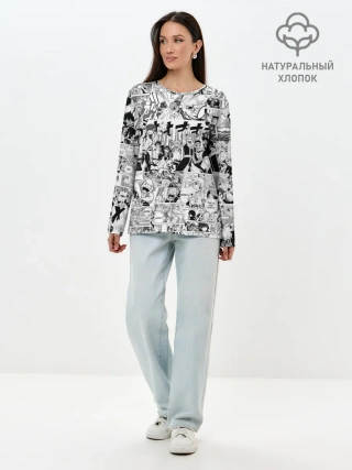 Лонгслив женский. Хлопок / Хвост Феи Грей