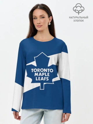 Лонгслив женский. Хлопок / Торонто Мейпл Лифс