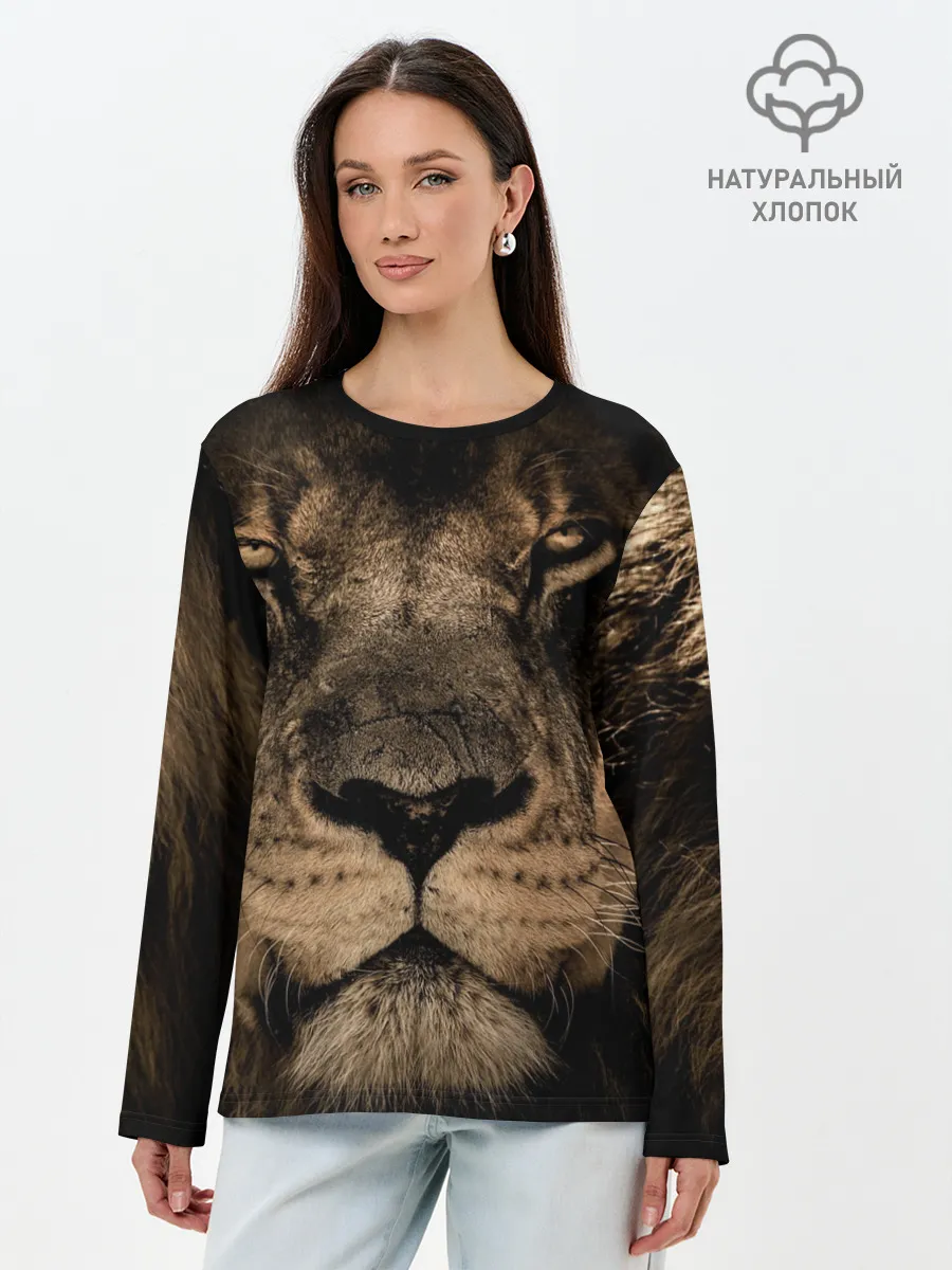 Лонгслив женский. Хлопок / Лев