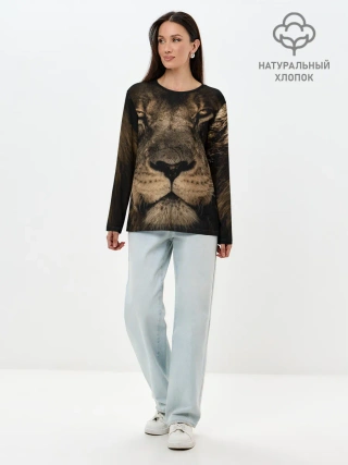 Лонгслив женский. Хлопок / Лев