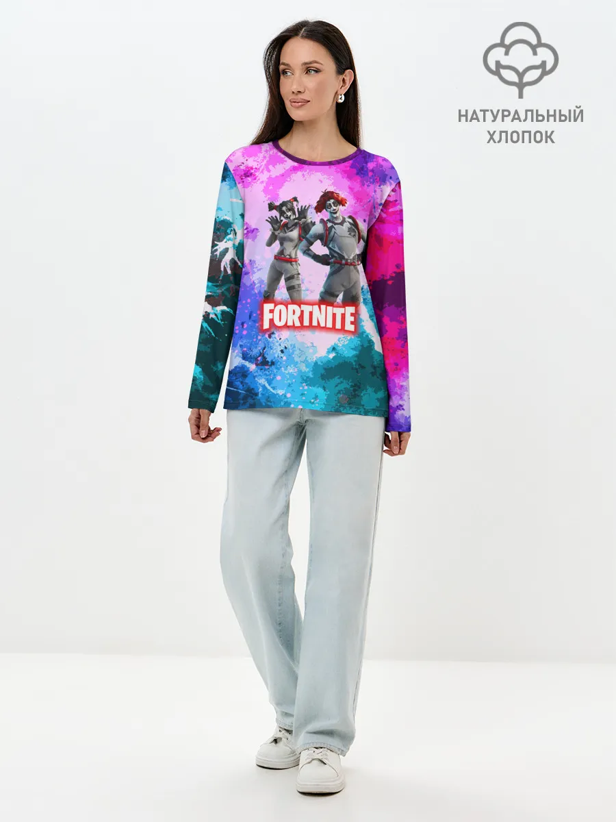 Лонгслив женский. Хлопок / fortnite