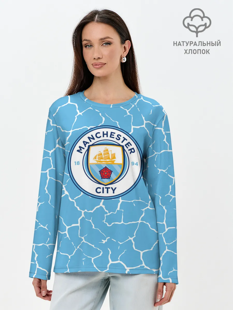 Лонгслив женский. Хлопок / MANCHESTER CITY.