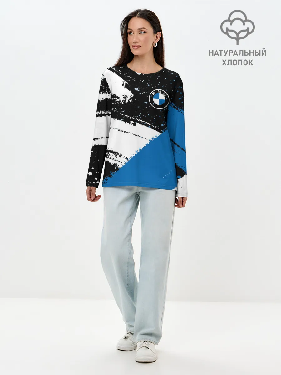 Лонгслив женский. Хлопок / BMW / БМВ