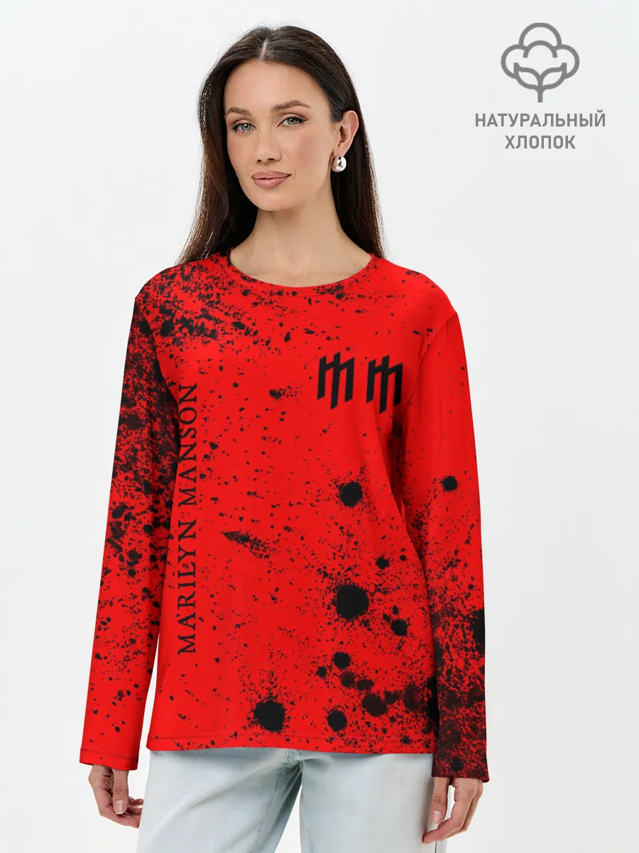 Лонгслив женский. Хлопок / MARILYN MANSON / М. МЭНСОН