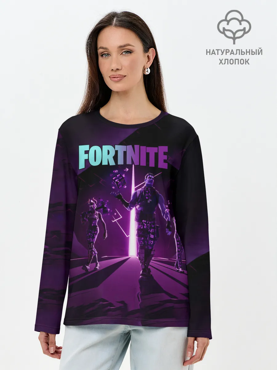 Лонгслив женский. Хлопок / fortnite