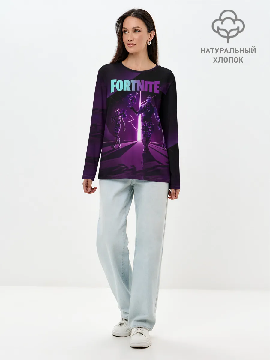 Лонгслив женский. Хлопок / fortnite