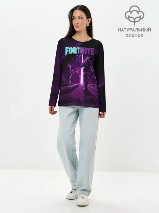 Лонгслив женский. Хлопок / fortnite
