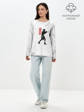 Лонгслив женский. Хлопок / Бокс