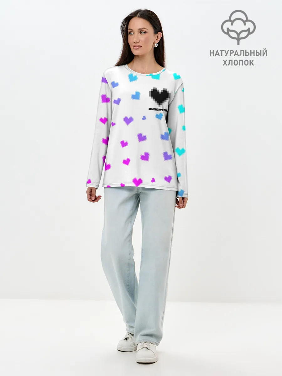 Лонгслив женский. Хлопок / UNDERTALE / АНДЕРТЕЙЛ