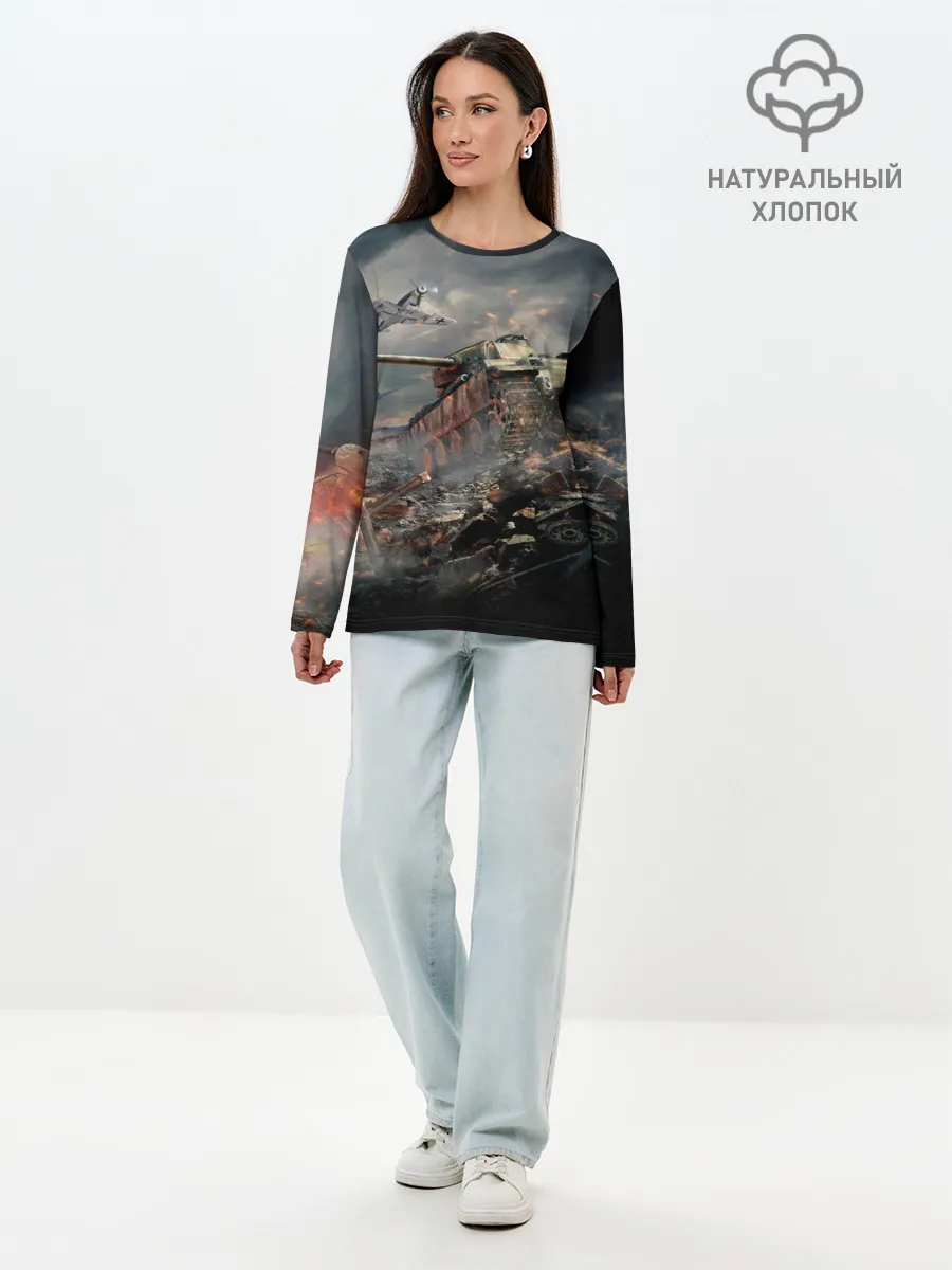 Лонгслив женский. Хлопок / Танк