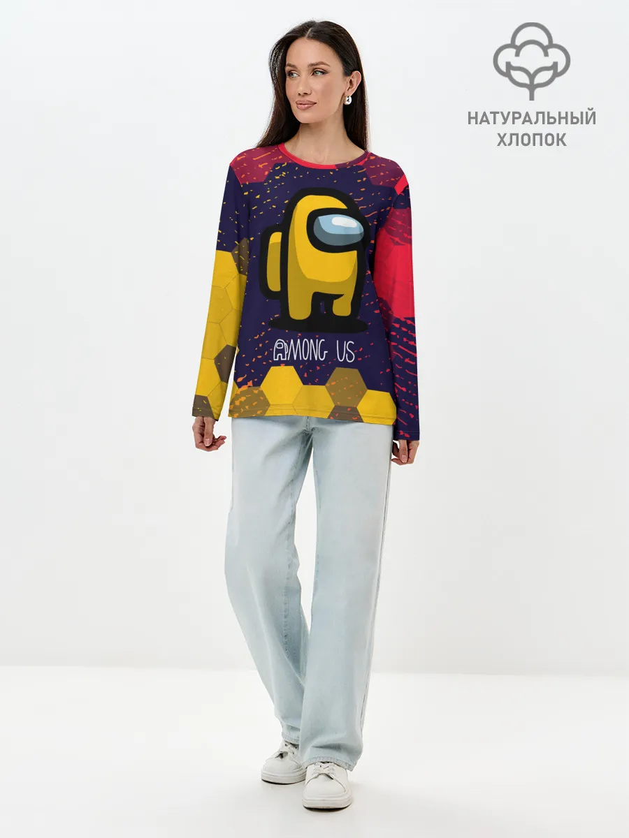 Лонгслив женский. Хлопок / AMONG US / АМОНГ АС