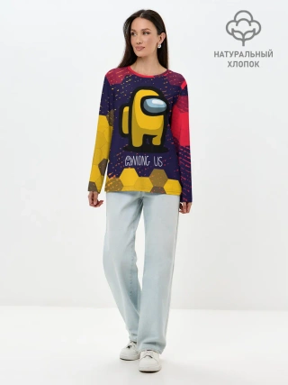 Лонгслив женский. Хлопок / AMONG US / АМОНГ АС