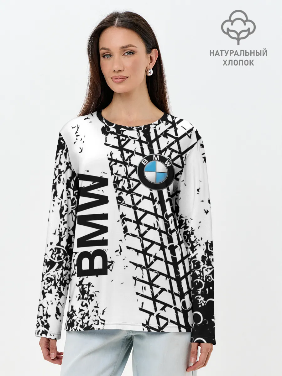 Лонгслив женский. Хлопок / BMW.