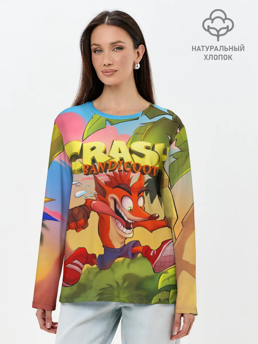 Лонгслив женский. Хлопок / Crash Bandicoot