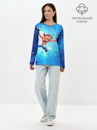 Лонгслив женский. Хлопок / Crash Bandicoot