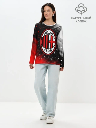 Лонгслив женский. Хлопок / AC MILAN / МИЛАН
