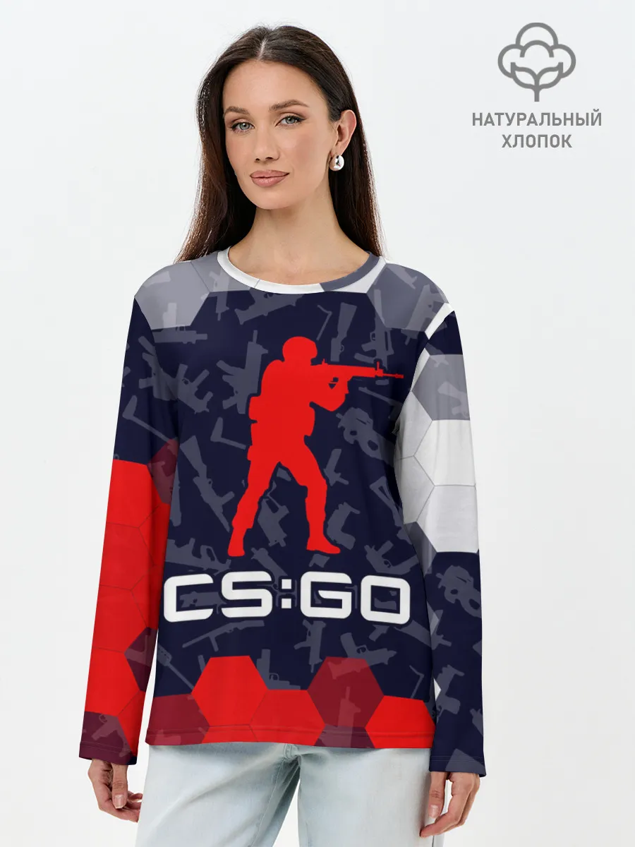 Лонгслив женский. Хлопок / CS GO | КС ГО