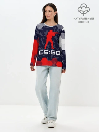 Лонгслив женский. Хлопок / CS GO | КС ГО