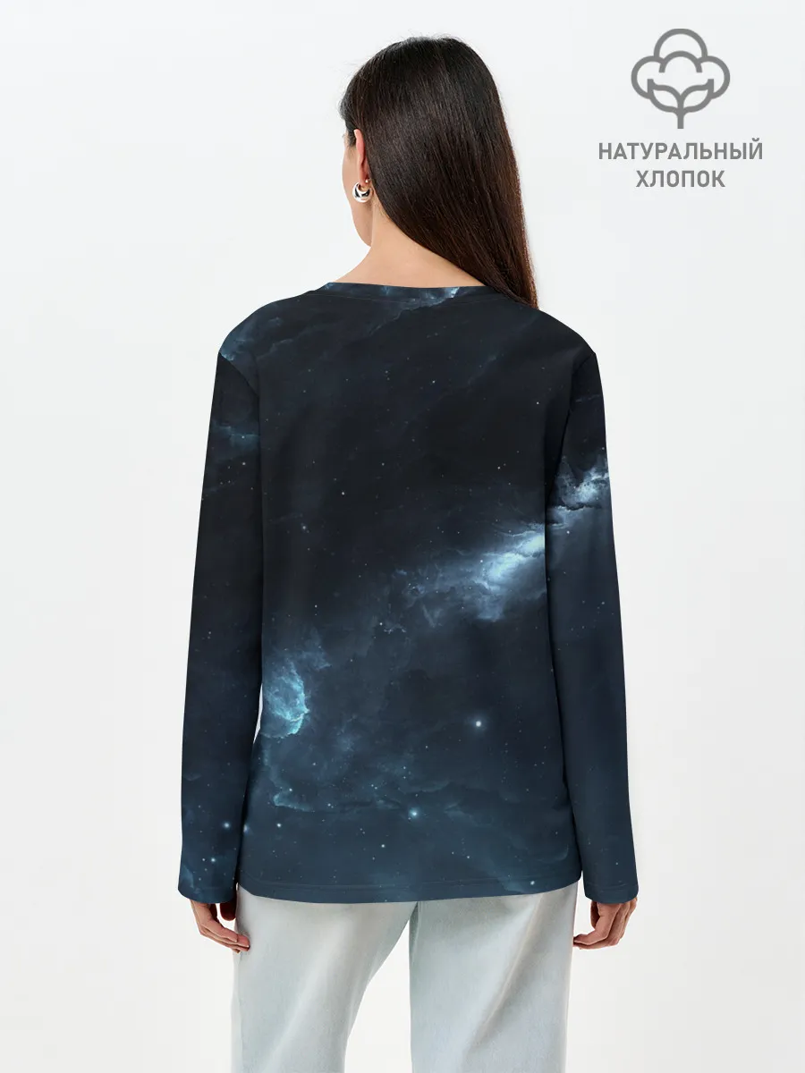Лонгслив женский. Хлопок / Млечный путь