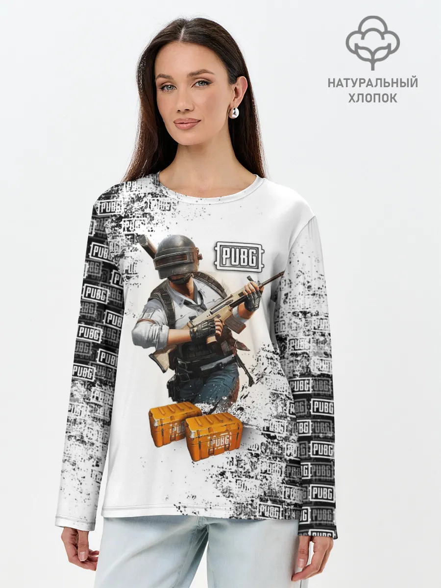 Лонгслив женский. Хлопок / PUBG