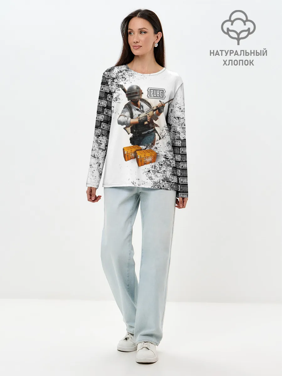 Лонгслив женский. Хлопок / PUBG