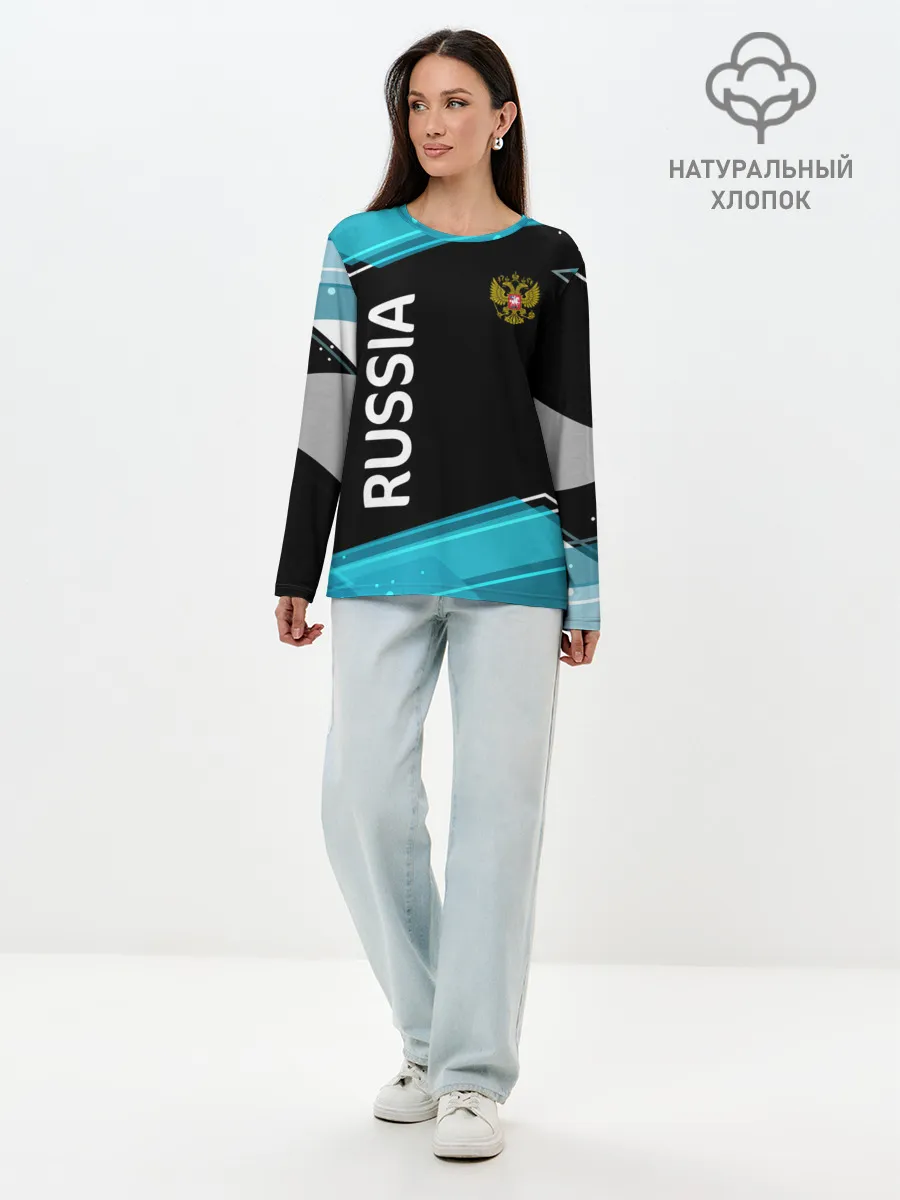 Лонгслив женский. Хлопок / RUSSIA.