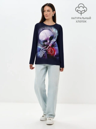 Лонгслив женский. Хлопок / UNDERTALE SANS