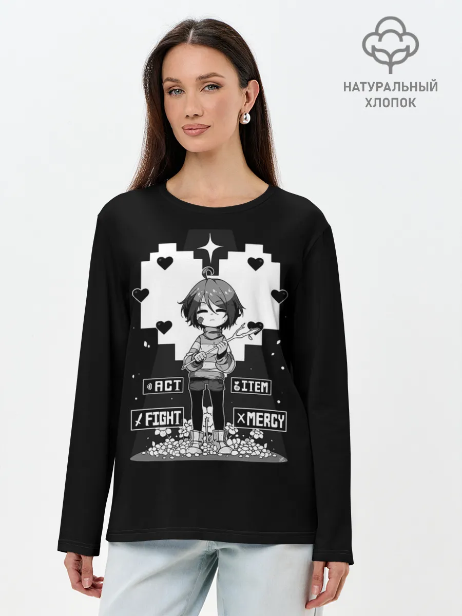 Лонгслив женский. Хлопок / UNDERTALE