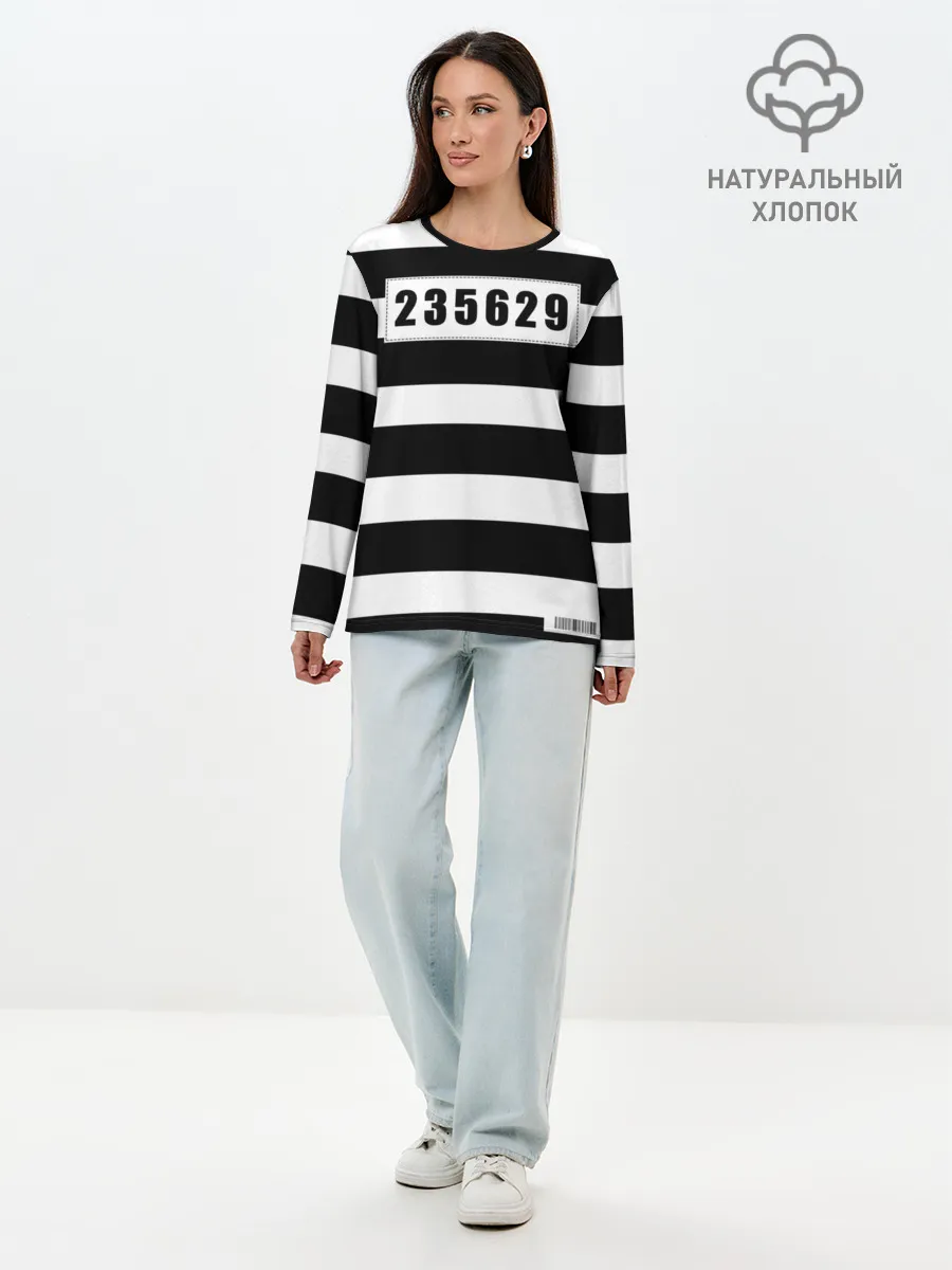 Лонгслив женский. Хлопок / Костюм заключенного