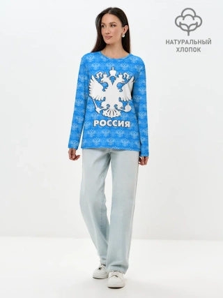 Лонгслив женский. Хлопок / РОССИЯ