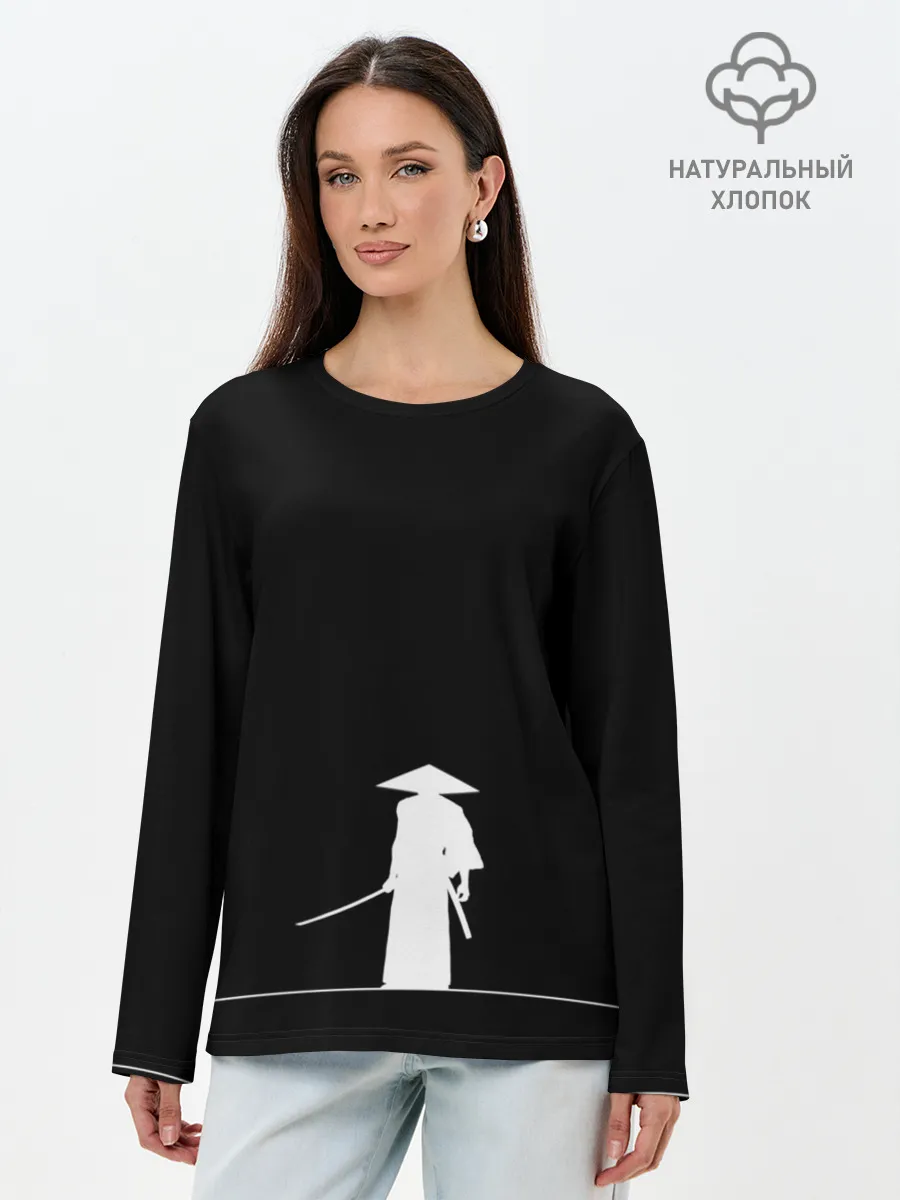 Лонгслив женский. Хлопок / Одинокий самурай