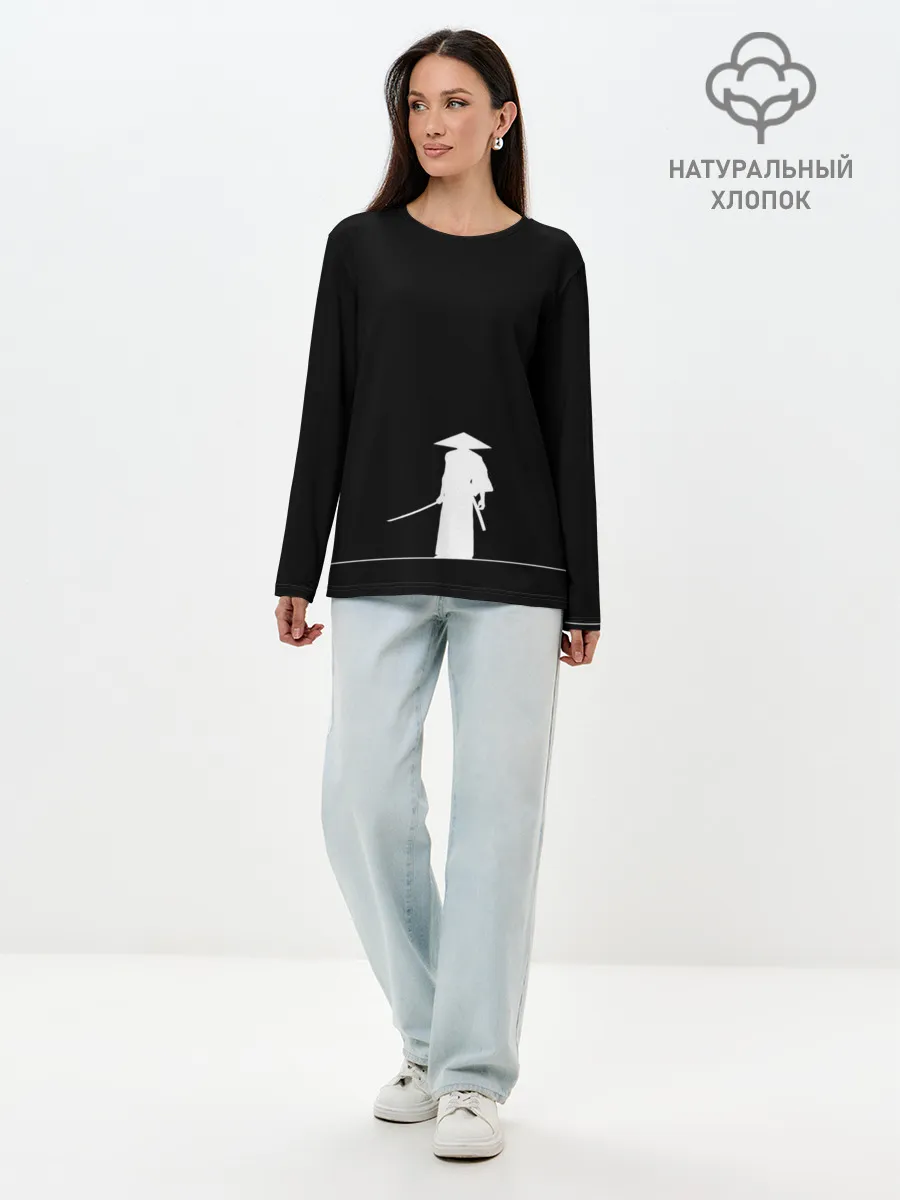 Лонгслив женский. Хлопок / Одинокий самурай