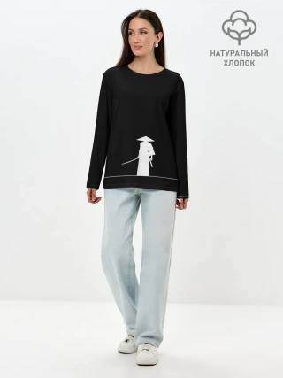 Лонгслив женский. Хлопок / Одинокий самурай