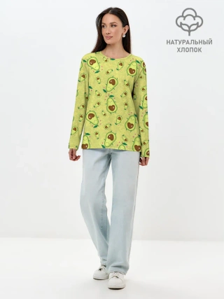 Лонгслив женский. Хлопок / Милашка авокадик