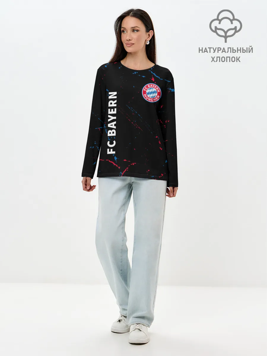 Лонгслив женский. Хлопок / FC BAYERN / БАВАРИЯ
