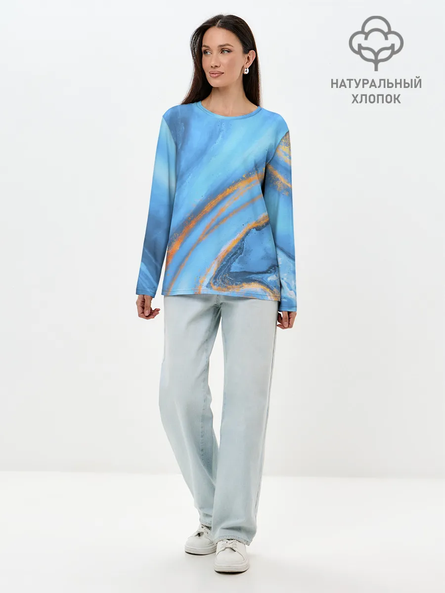 Лонгслив женский. Хлопок / Краски