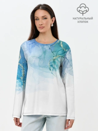 Лонгслив женский. Хлопок / Краски