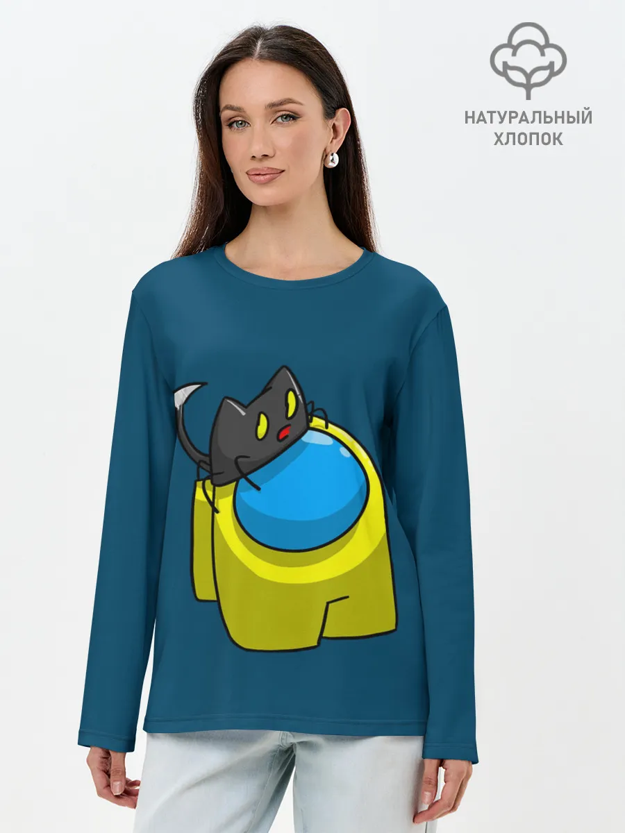 Лонгслив женский. Хлопок / Among Us | Cat