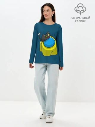 Лонгслив женский. Хлопок / Among Us | Cat