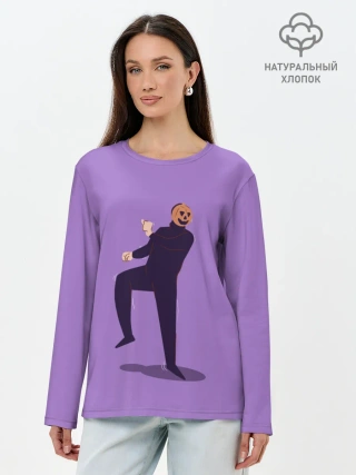 Лонгслив женский. Хлопок / Halloween | The Pumpkin Dancer