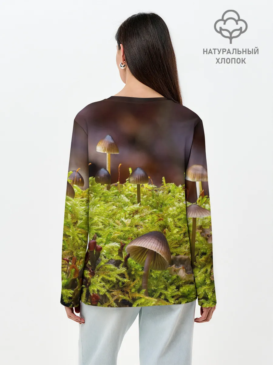 Лонгслив женский. Хлопок / Мох