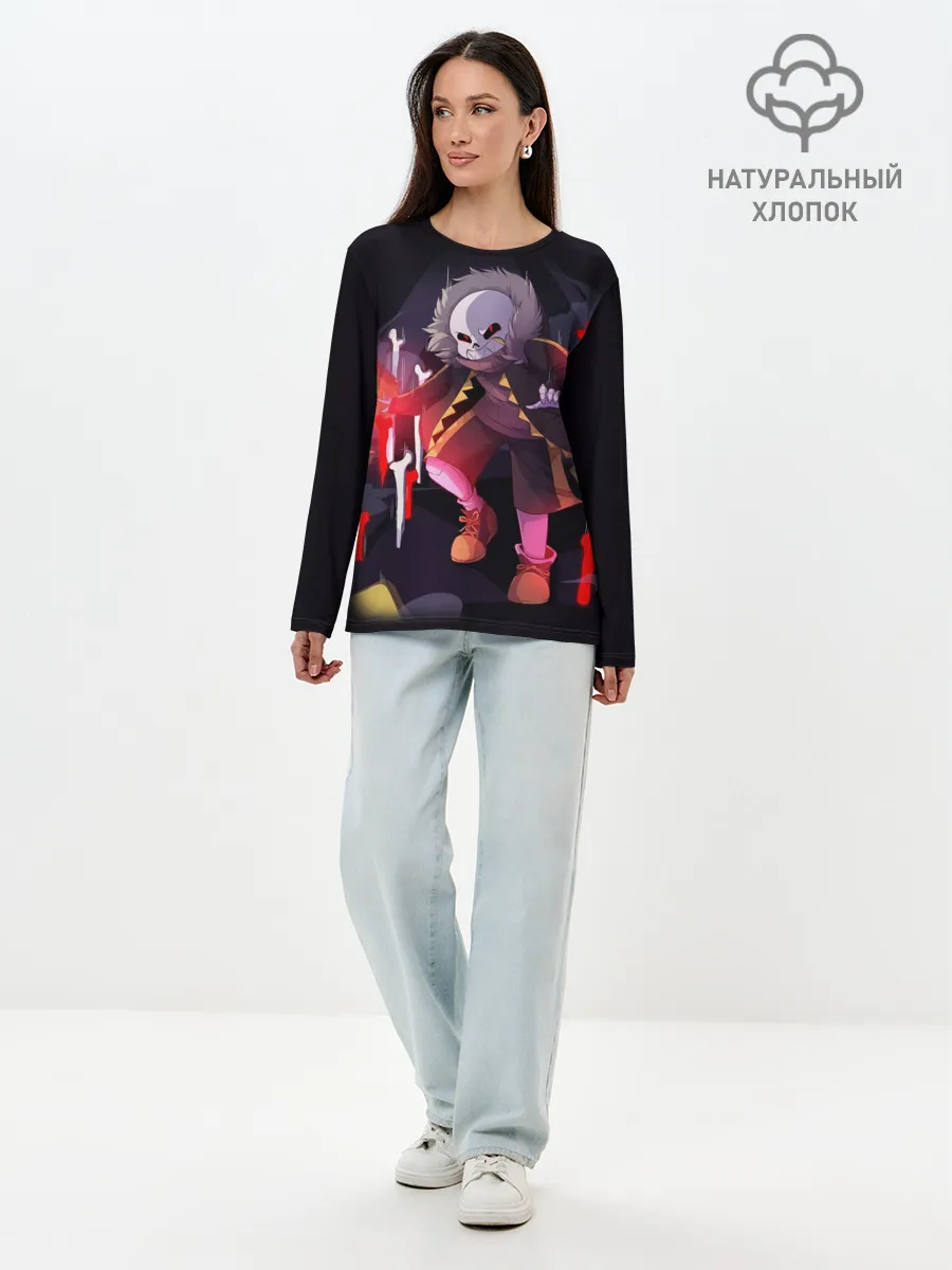 Лонгслив женский. Хлопок / UNDERTALE