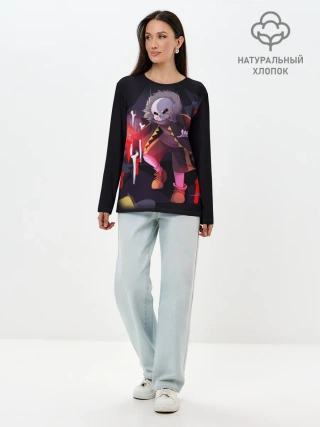 Лонгслив женский. Хлопок / UNDERTALE