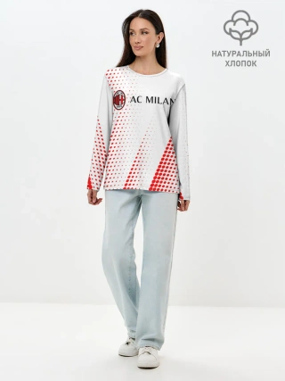 Лонгслив женский. Хлопок / AC MILAN / МИЛАН