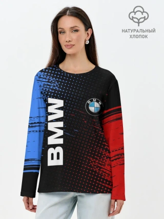Лонгслив женский. Хлопок / BMW / ТЕКСТУРА
