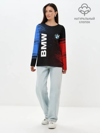 Лонгслив женский. Хлопок / BMW / ТЕКСТУРА
