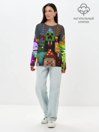 Лонгслив женский. Хлопок / MINECRAFT