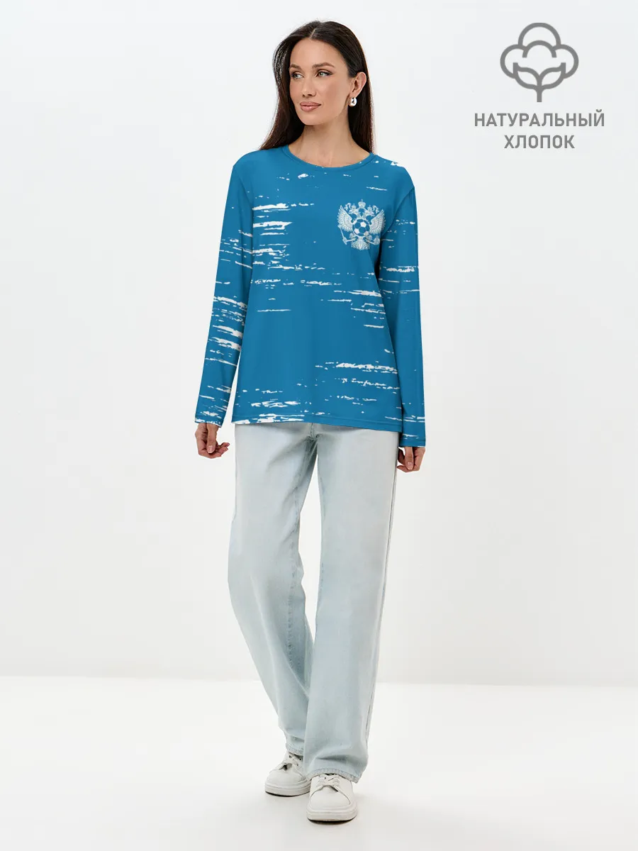 Лонгслив женский. Хлопок / ФУТБОЛ РОССИЯ / Russia