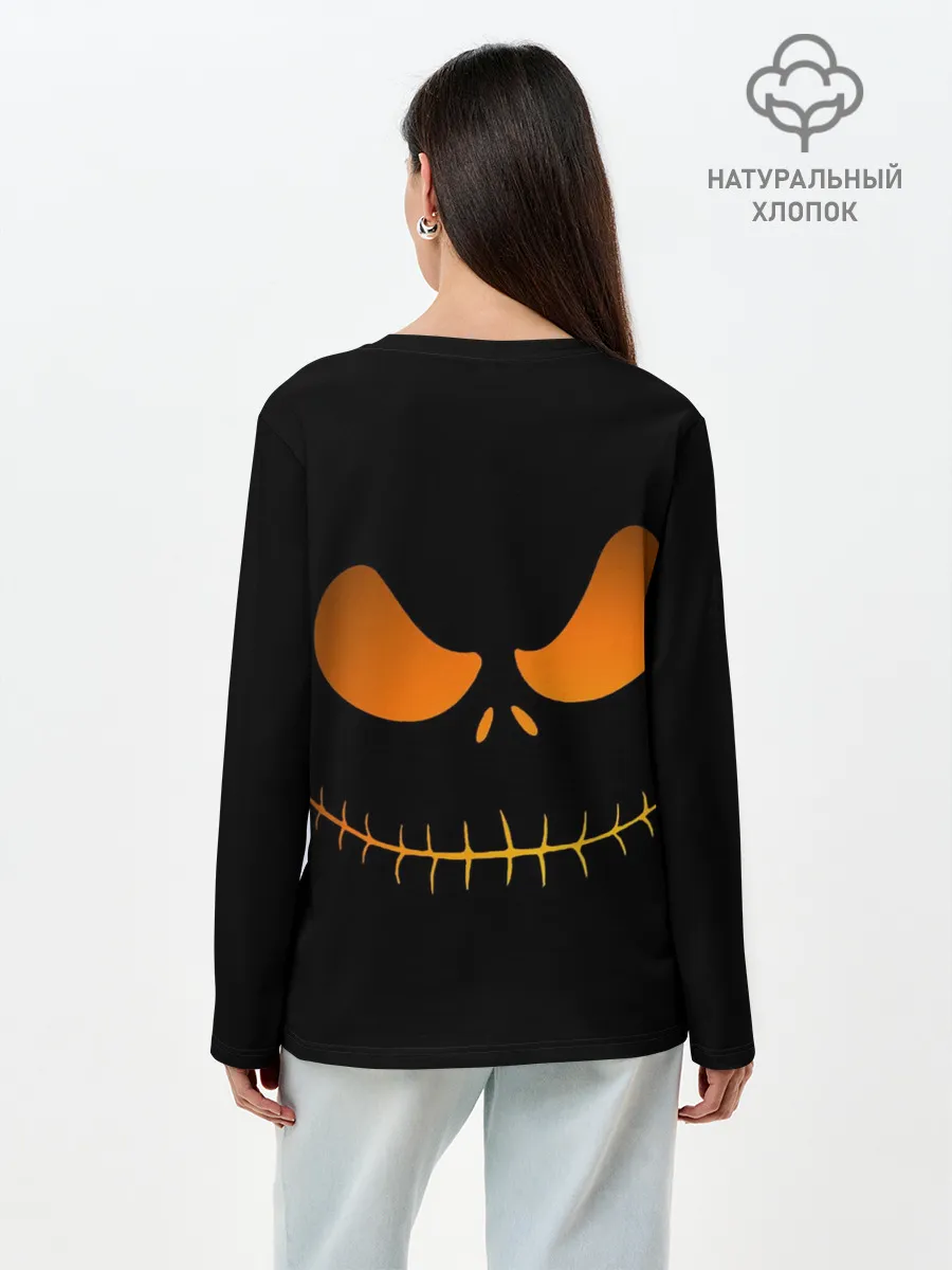 Лонгслив женский. Хлопок / Зловещая улыбка